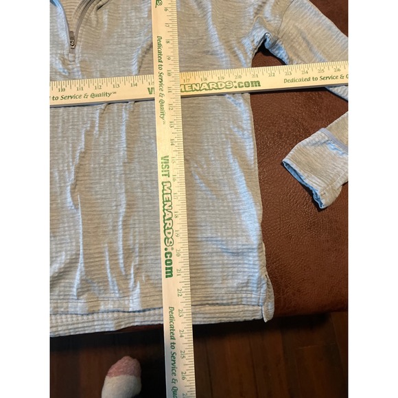 Free People Beach Hailee Gray Cotton Henley Textured Oversized Sweater M - Picture 7 of 7